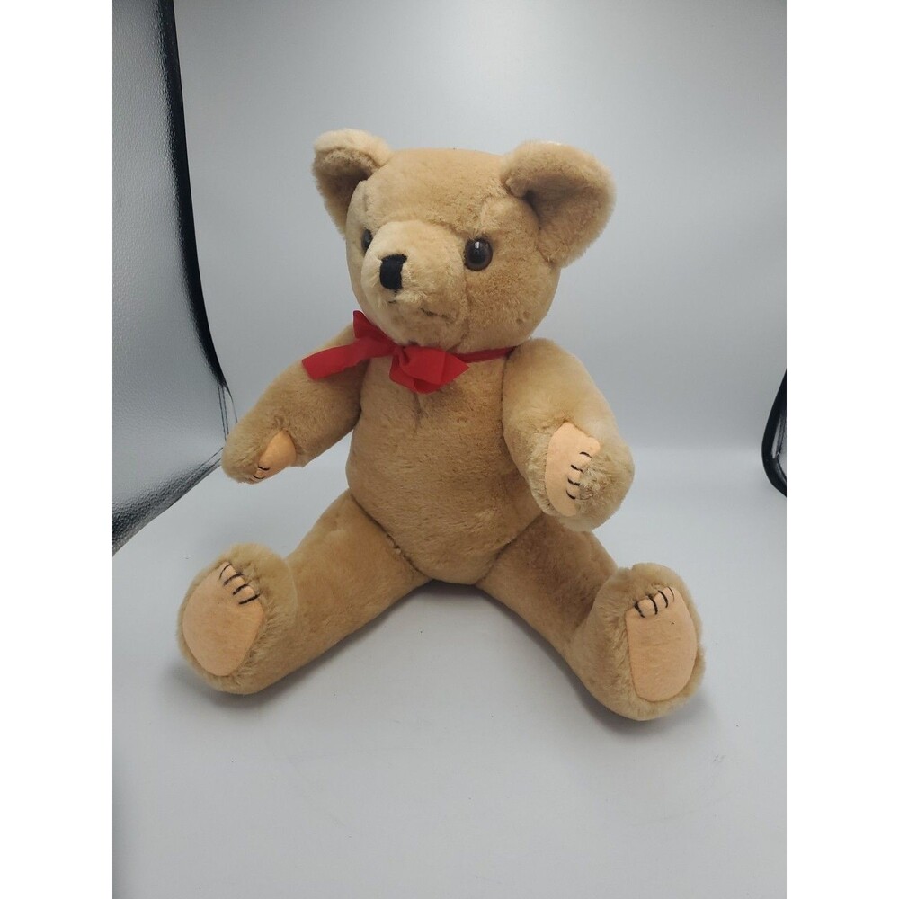 VINTAGE JOINTED POSABLE PLUSH TEDDY BEAR